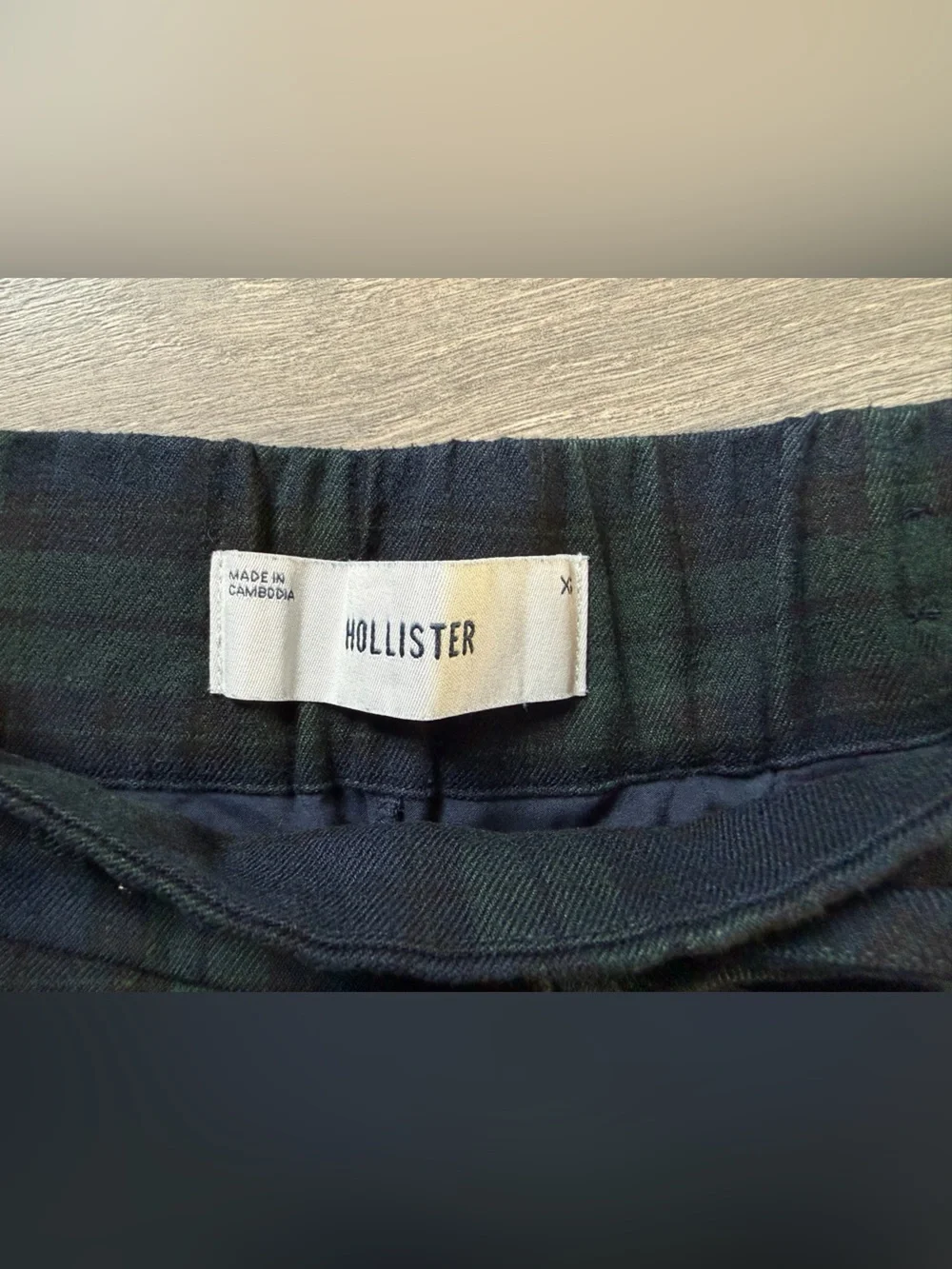 Hollister Preppy Green Plaid Pleated Mini Skirt w Built In Shorts & Waist Tie XS